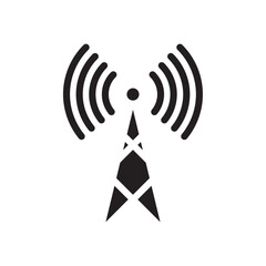 Antenna icon Black and white outline vector