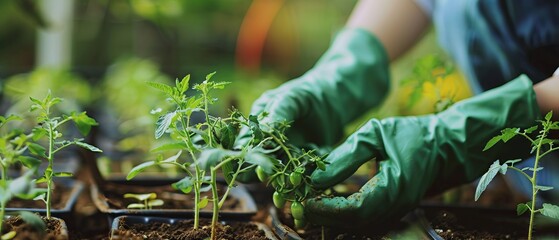 Naklejka premium Greenhouse Gardening: How Gen Z Is Embracing Agriculture and Slow Living in the Digital Age