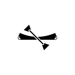 Canoe icon Black and white outline vector