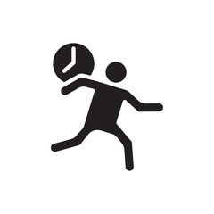 Busy icon Black and white outline vector