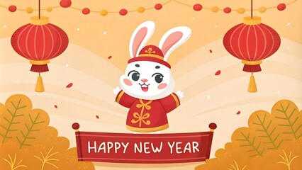 Fototapeta premium chinese new year illustration rabbit