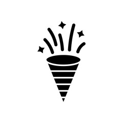 Confetti icon Black and white outline vector