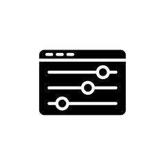 Control panel icon Black and white outline vector