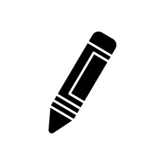 Crayon icon Black and white outline vector