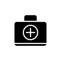 Doctor bag icon Black and white outline vector