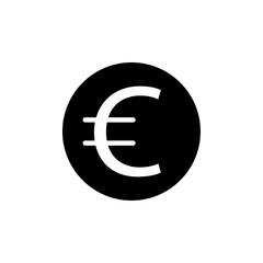 Euro icon Black and white outline vector