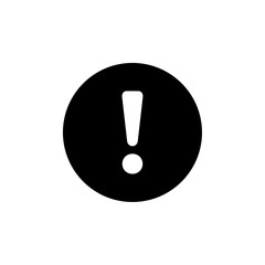 Exclamation button icon Black and white outline vector