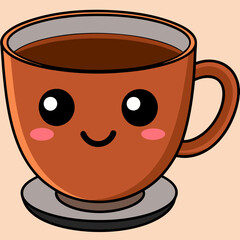 cartoon a cup of coffee vector 