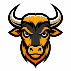 ox head mascot logo vector illustration