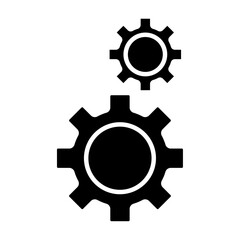 Gears icon Black and white outline vector