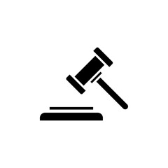 Gavel icon Black and white outline vector