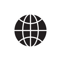 Globe icon Black and white outline vector