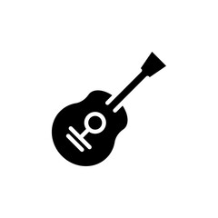 Guitar icon Black and white outline vector