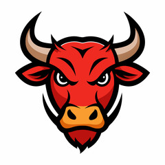 ox head mascot logo vector illustration
