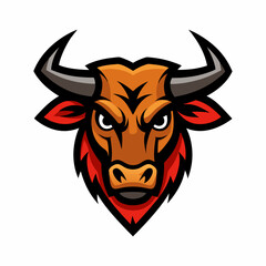 ox head mascot logo vector illustration