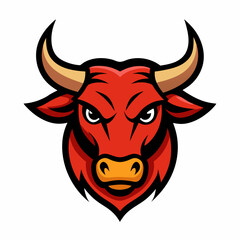 ox head mascot logo vector illustration