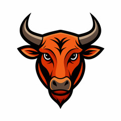 ox head mascot logo vector illustration