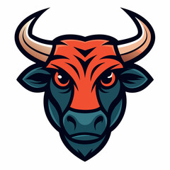 ox head mascot logo vector illustration