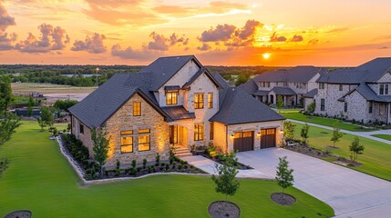 Stunning Sunset Real Estate Photography Scene