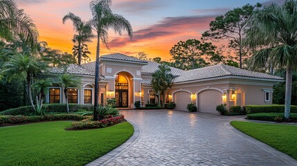 Fototapeta premium Captivating Real Estate Photography at Sunset