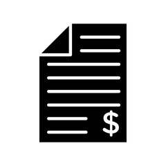 Invoice icon Black and white outline vector