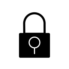 Lock icon Black and white outline vector