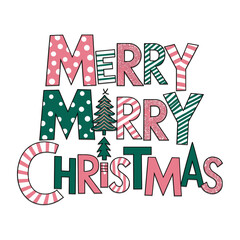 Merry Merry Christmas, Christmas vector graphic