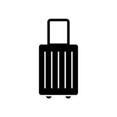 Luggage icon Black and white outline vector