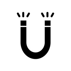 Magnet icon Black and white outline vector