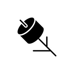 Marshmallow icon Black and white outline vector