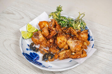 アンコウの唐揚げ　あん肝