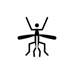 Mosquito icon Black and white outline vector