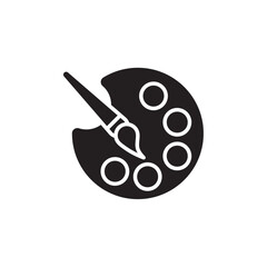 Paint icon Black and white outline vector