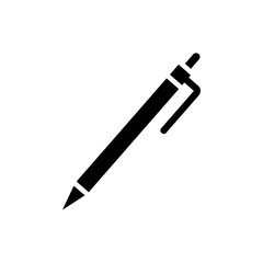 Pen icon Black and white outline vector