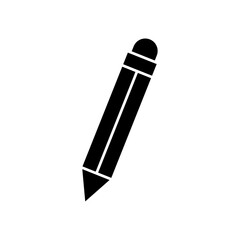 Pencil icon Black and white outline vector