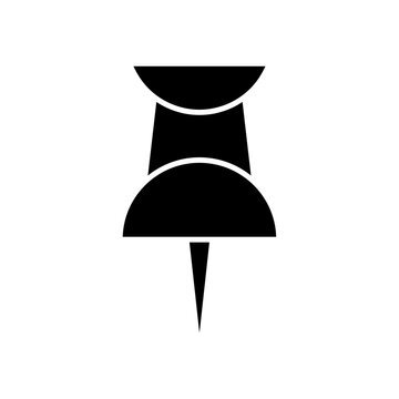 recommend clip art: Push Pin icon Black and white outline vector