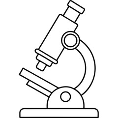 microscope line art vector silhouette 