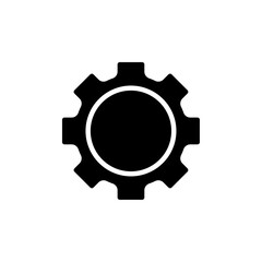 Settings button icon Black and white outline vector