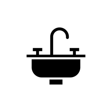 recommend clip art: Sink icon Black and white outline vector