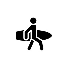 Surfer icon Black and white outline vector