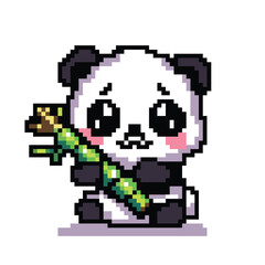 Fototapeta premium Pixel art cute panda