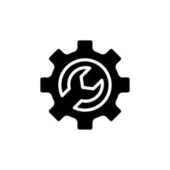 Technical support icon Black and white outline vector