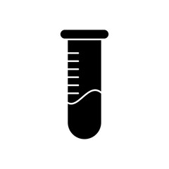 Test tube icon Black and white outline vector