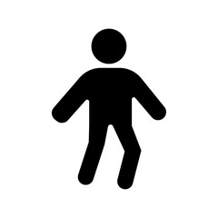 Walk icon Black and white outline vector