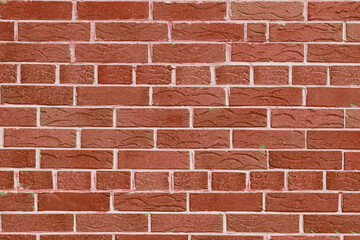 wall of bright old red brick