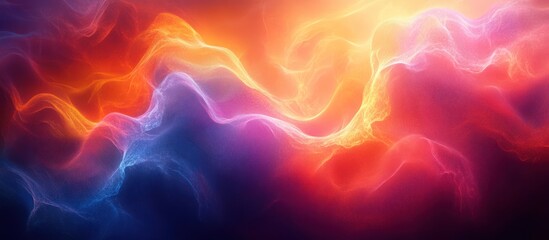 Obraz premium Abstract colorful smoky background with vibrant blue, orange, and red swirls.