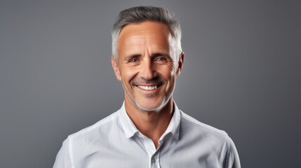 Obraz premium portrait of smiling and friendly looking middle aged attractive businessman