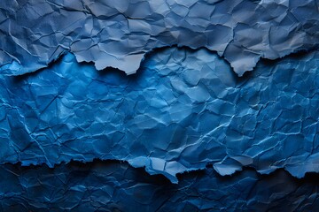 Fototapeta premium Textured Blue Paper Background with Crumpled Layers