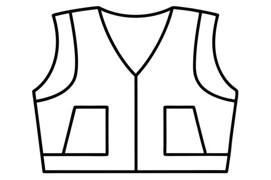 black and white vest outline clip art preview