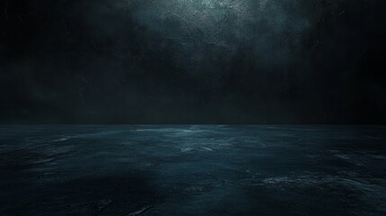 A dark, moody landscape with a reflective surface, creating an atmospheric and mysterious setting.